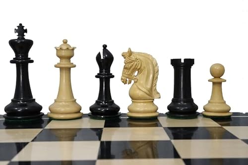 Sultan Series Luxus-Schach-Set – beschwerte Schachfiguren nur aus Ebenholz und natürlichem Buchsbaum mit 2 Extra Queens | King 10,4 cm von Generic