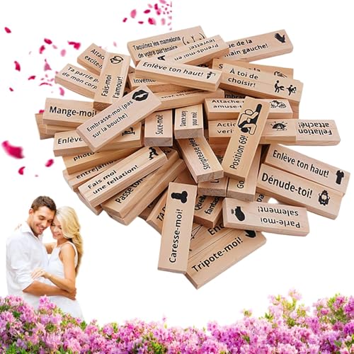 Super freches Blockturm-Spiel, Valentins-Trommelturm-Stapelblöcke, Date-Nacht-Spiele und lustige Paar-Aktivitäten, stapelbares Holzblock-Spiel für Liebhaber, lustiges Valentinstagsgeschenk, 48 Stück Super freches Blockturm-Spiel, Valentins-Trommelturm-Stapelblöcke, Date-Nacht-Spiele und lustige Paar-Aktivitäten, stapelbares Holzblock-Spiel für Liebhaber, lustiges Valentinstagsgeschenk, 48 Stück von Generic