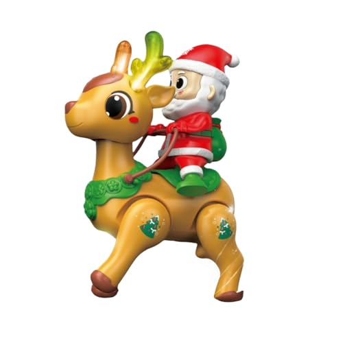 Supersüße Weihnachtsmann-Rentierfigur mit Lichtern und Musik. EIN Kinderspielzeug, das Kindern schöne Feiertage beschert. Kommen Sie und schaffen Sie eine Festliche Atmosphäre für (Orange, 16x22cm) Supersüße Weihnachtsmann-Rentierfigur mit Lichtern und Musik. EIN Kinderspielzeug, das Kindern schöne Feiertage beschert. Kommen Sie und schaffen Sie eine Festliche Atmosphäre für (Orange, 16x22cm) von Generic