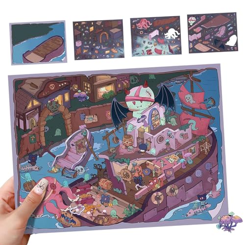 Szenenaufkleber – unheimliche 3D-Handstickers, Miniatur-Hobbypackung | therapeutische Scrapbook-Landschaftsaufkleber, kreatives Aktivitätsset | Zuhause Büro, Schulschreibtisch, Kunst-Ecke Szenenaufkleber – unheimliche 3D-Handstickers, Miniatur-Hobbypackung | therapeutische Scrapbook-Landschaftsaufkleber, kreatives Aktivitätsset | Zuhause Büro, Schulschreibtisch, Kunst-Ecke von Generic