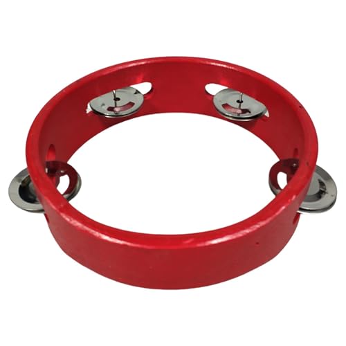 Tambourine für Kinder aus Holz, Tambourine als Geschenk für Kinderpartys - Handtamburin-Ring, pädagogisches Handinstrument, 15,2 cm (6 Zoll), Metallschellen von Generic