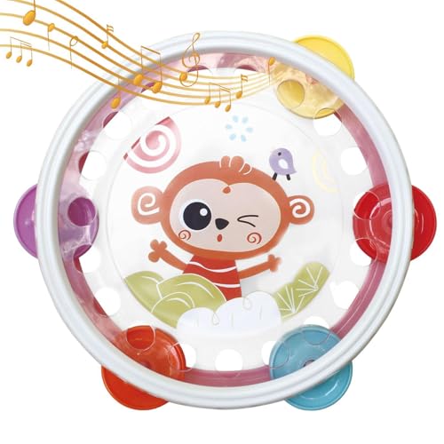 Tamburin mit Musik, Tamburin, Percussion-Ringen, Musikinstrument, tragbar, mit vibrierendem Klang, leichtes Tamburin für Kinder und Erwachsene von Generic