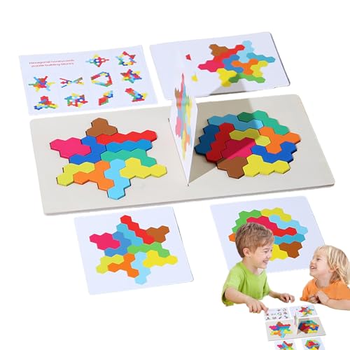 Tangram-Puzzle, Holzblock-Puzzle, manipulative Puzzlespiele, Tangrams-Puzzle aus Holz, geometrischer Puzzleblock für zwei Spieler, für Kinder und Kinder von Generic