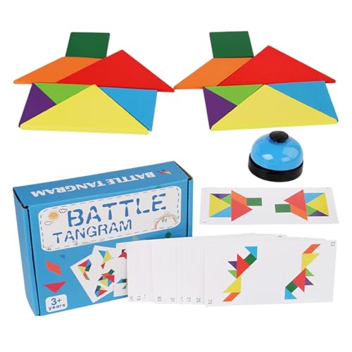 Tangrams Holzpuzzle, Tangrams Puzzle Spielzeug | Geo Vorschule Lernspielzeug | Holzmusterblöcke Set, lustiges Geo Vorschule Lernspielzeug, pädagogische Formpuzzle Manipulative Spiele für von Generic