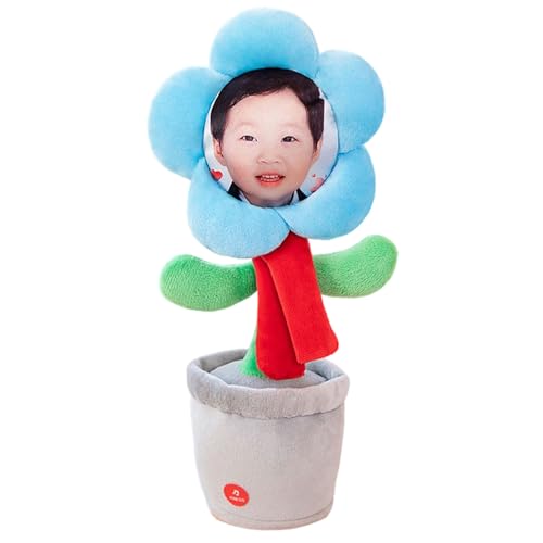 Tanzen mit individuellem Gesicht. Individuelles Tanzen. Sprechende Sonnenblume. was Sie Sagen. Singt. Imitiert. Nimmt lustige Lieder auf. Für Geburtstage und Feste. (Blue, 35cm) von Generic