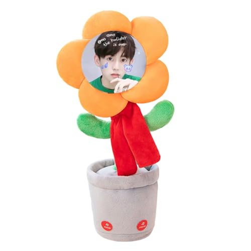 Tanzen mit individuellem Gesicht. Individuelles Tanzen. Sprechende Sonnenblume. was Sie Sagen. Singt. Imitiert. Nimmt lustige Lieder auf. Für Geburtstage und Feste. (Orange, 35cm) von Generic