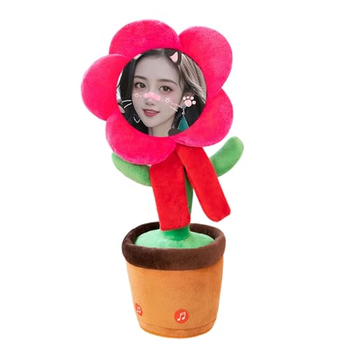 Tanzen mit individuellem Gesicht. Individuelles Tanzen. Sprechende Sonnenblume. was Sie Sagen. Singt. Imitiert. Nimmt lustige Lieder auf. Für Geburtstage und Feste. (Red, 35cm) von Generic