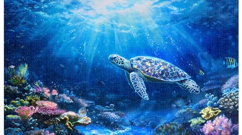 Tanzende Lichtvorhänge: Meeresschildkrötenpatrouille im Coral Theater, 1000 Teile Holzpuzzle (C ; 1000 Piece) von Generic