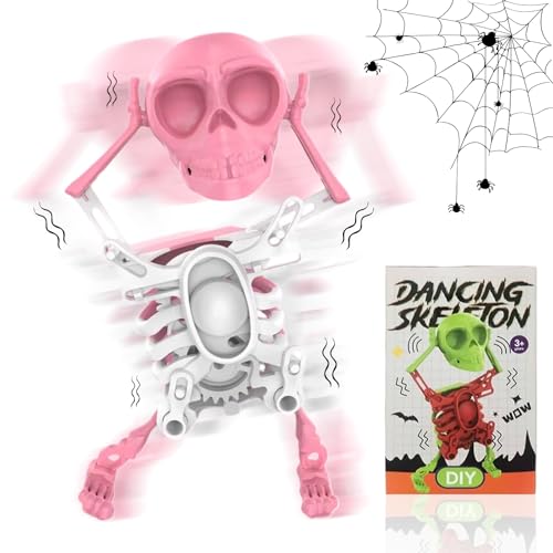 Tanzender und Schaukelnder 3D Totenkopf-Spielzeug, 3D Schaukelnde Aufzieh-Skelett Tischfederuhr, Totenkopf Halloween Dekoration, Lustiges Geschenk, Entspannende Schreibtisch-Dekoration von Generic
