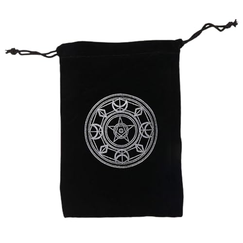 Tarot-Aufbewahrungstasche, geheimnisvolle schwarze Magie, Tarotkarte & Dice Storage Bag, Brettspiel mit Stickerei, Tarot-Tasche für Tarot-Enthusiasten von Generic