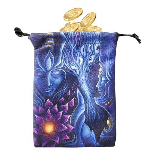Tarot-Tasche - Stoff-Kartenhalter Für Orakel-Tarot | Niedliche Vintage-Schutzhülle Für Kinder Wahrsagung Spiel Halloween Party von Generic