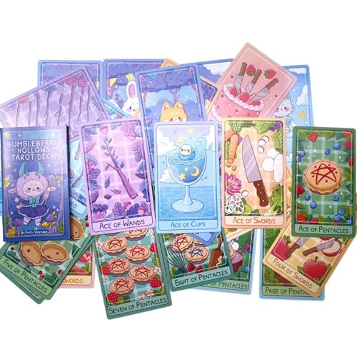 Tarotkarten-Deck, Tarotkarten-Set, Fate Divination Deck, Familienbrettspiel mit Bumbleberry Hollows Tarotkarten, Party-Kartenspiel für Wahrsagerei-Deck und mystische Tarot-Kartendecks von Generic