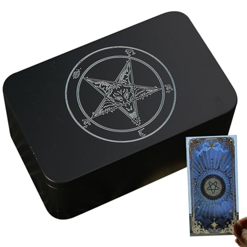 Tarotkarten-Etui – Praktische Tarotkarten-Aufbewahrungsbox, Brettspiel-Karten-Organizer, Metall-Deck-Schutzbox, Aufbewahrungsbox von Generic