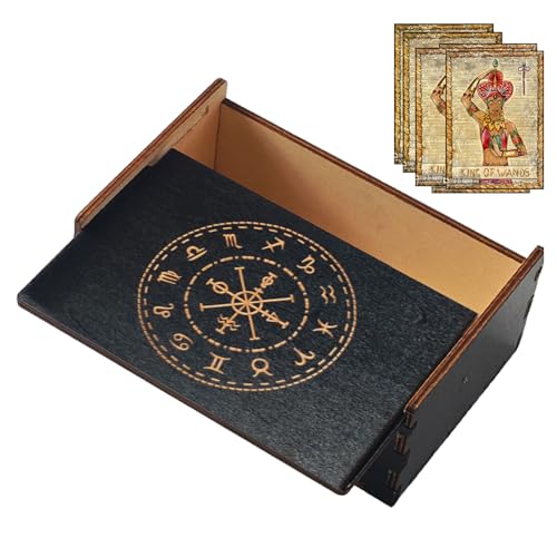 Tarotkartenbox aus Holz, Tarotkartenbox, Bix bietet eine sichere Umgebung, um Verformungen der Karten und Schäden zu vermeiden. Staprint Tarot Tarot Tarot Lagerung und Etui – Zubehörbox von Generic