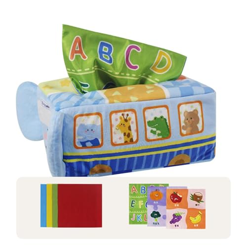 Taschentuchbox-Spielzeug, Taschentuchbox-Spielzeug – Taschentuchbox-Spielzeug für Babys, sensorisches Spielzeug, weich, für Kleinkinder von 3 bis 5 Jahren von Generic