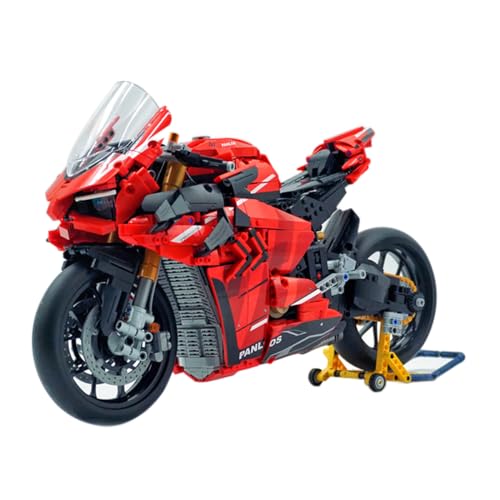 Technik Motorrad Klemmbausteine für Ducati-V4S -2129 Teile Technik Motorrad Bausteine Bausatz, 1/5 Maßstab, MOCKompatibel mit Lego Technik von Generic