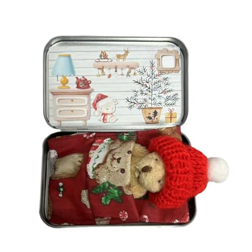 Teddybären Weihnachtskiste - Mini -Größe Plüschbär, Flauschiges Haarplüsch | Geschenk Eisenschachtel Set für Kinder, süße Taschenbär -Mann -Grill -Taschenform, perfekt Spielze Teddybären Weihnachtskiste - Mini -Größe Plüschbär, Flauschiges Haarplüsch | Geschenk Eisenschachtel Set für Kinder, süße Taschenbär -Mann -Grill -Taschenform, perfekt Spielze von Generic