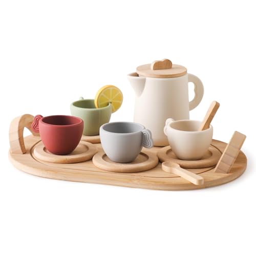 Teespiel für kleine Mädchen, Holz-Teeservice für kleine Mädchen – Prinzessinnen-Spiel, Holzteeservice, Spielzeug für | Reichhaltiges Indoor-Aktivitätsset Teespiel für kleine Mädchen, Holz-Teeservice für kleine Mädchen – Prinzessinnen-Spiel, Holzteeservice, Spielzeug für | Reichhaltiges Indoor-Aktivitätsset von Generic