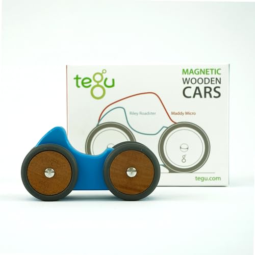 Tegu Renner Riley Roadster 5-teilig Magnetische Holzbausteine Holzset Holzspielzeug Holzauto Bausteine für Kinder von Generic