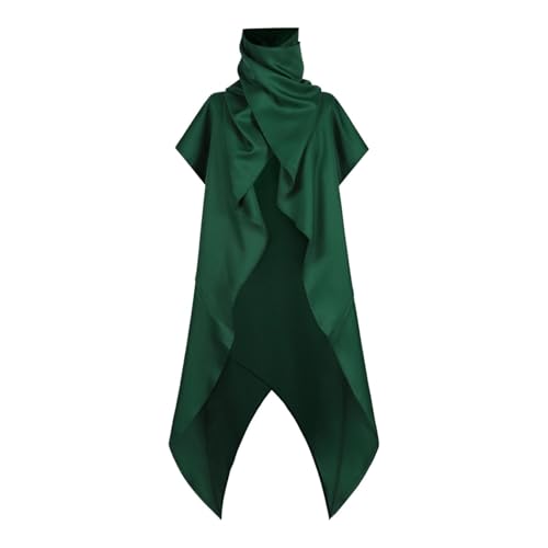 Templer Ritter Umhang, Halloween Kostüm Herren Zaubererrobe Cape Mantel Mit Stehkragen Renaissance Longstrickjacke Gothic Mittelalter Gewand Vintage Robe Für Halloweenparty Karneval von Generic