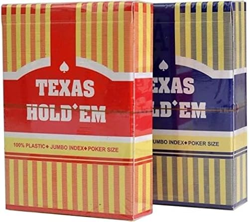 Texas Hold'em - Professionelle Plastik Pokerkarten | 100% wasserdicht | Spielkarten | Kartenspiel | Poker | Offizielle Größe der Pokerkarten (Blau) von Generic