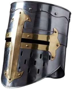 The Crusader – Mittelalterlicher Kreuzritterhelm – Tempelritter Stahl – Goldenes Kreuz – vormontiertes Futter – Cosplay-Geschenk The Crusader – Mittelalterlicher Kreuzritterhelm – Tempelritter Stahl – Goldenes Kreuz – vormontiertes Futter – Cosplay-Geschenk von Generic