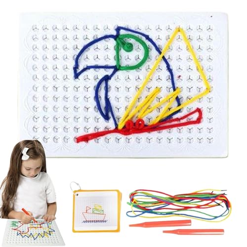 Threading Board für Kinder - Beruhigen Sie Sich Zappeln mit farbenfrohen Threads | Handwerkskunstbrett Imagination Development Cartoon Muster -Schnürung Spielzeug für Kinder Mädchen, E Threading Board für Kinder - Beruhigen Sie Sich Zappeln mit farbenfrohen Threads | Handwerkskunstbrett Imagination Development Cartoon Muster -Schnürung Spielzeug für Kinder Mädchen, E von Generic