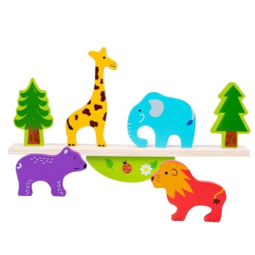 Tier-Balance-Stapelspiel,Lernspielzeug aus Holz zum Stapeln von Tieren mit Aufbewahrungstasche | Lustiges Stapelspiel aus Holz, sensorisches Spielzeug, Bauspielzeug für Kinder ab 3 Jahren, von Generic