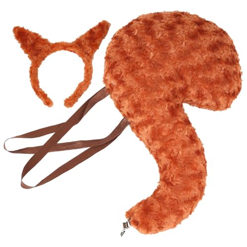 Tier Kostümzubehör - Eichhörnchen Kopfband Schwanz Set,Für Erwachsene Kinder Realistische Rollenspiele Zubehör Für Kleid Halloween Tier Kostümzubehör - Eichhörnchen Kopfband Schwanz Set,Für Erwachsene Kinder Realistische Rollenspiele Zubehör Für Kleid Halloween von Generic