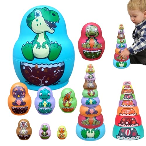 Tier – Russische Puppen | Matrjoschka Russisch für Turm Tasse Baby Illumination Lernen Spielzeug Geschenk Russisches Spielzeug, Puppen, stoßfest von Generic