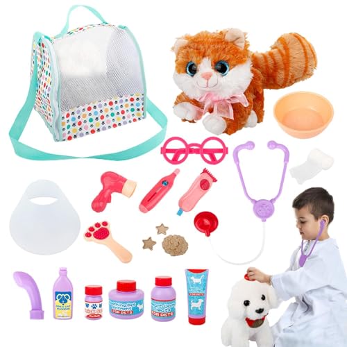 Tierarzt-Set für Kinder mit Hunde & Zoo Set, Tierarztspielzeug mit einer Tragetasche, Arztkoffer Set für Rollenspiele, Fütterungs- und Pflegezubehör | Tierarzt-Set für Kinder mit Hunde & Zoo Set, Tierarztspielzeug mit einer Tragetasche, Arztkoffer Set für Rollenspiele, Fütterungs- und Pflegezubehör | von Generic