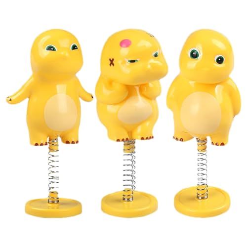Tierfiguren für das Armaturenbrett, Tierspielzeug mit Figuren | Schüttelndes Dinosaurierkopf- , automatische Cartoon-Dekoration, tragbar, 3 Stück, Tierspielzeug von Generic