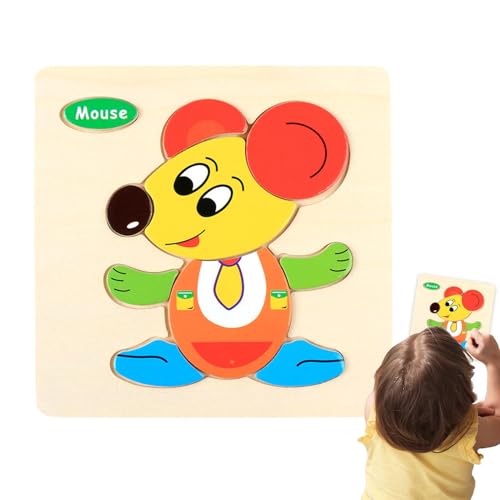 Tierpuzzle, Tierpuzzle aus Holz | Puzzle aus Holzblöcken mit Tieren – farbenfrohes Puzzle | Lernspiele für frühe Entwicklung für im Vorschulalter, Mädchen und Tierpuzzle, Tierpuzzle aus Holz | Puzzle aus Holzblöcken mit Tieren – farbenfrohes Puzzle | Lernspiele für frühe Entwicklung für im Vorschulalter, Mädchen und von Generic