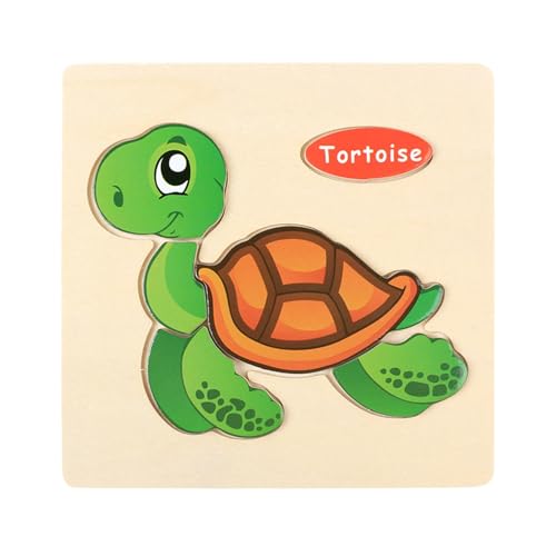 Tierpuzzles für Puzzles aus Holz – Puzzle aus Holzblöcken mit Tieren – farbenfrohes Puzzle | Puzzlespiele für frühzeitige Entwicklung für im Vorschulalter, FIs von Generic