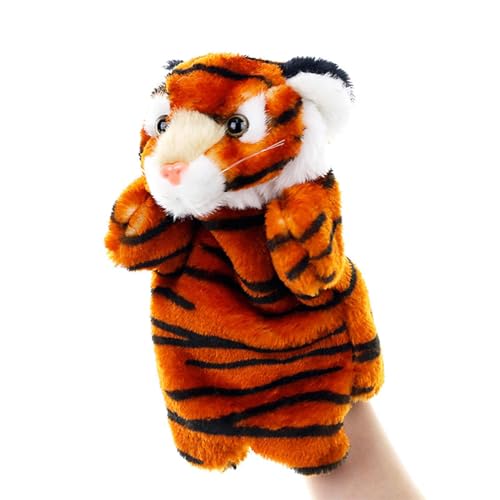 Tiger Handpuppe Fingerpuppen | Lustiges weiches Plüschtier Handpuppen - Cartoon-Tier-Handpuppen, weiche Tiger-Puppe aus Plüsch für Puppen von Generic