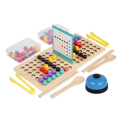 Tischperlen aus Holz, Set aus Tischperlen aus Holz - 58 x Handabstimmung - Farbklassifizierungsspielzeug für kleine Kinder, lustiges Brettspiel für ac Tischperlen aus Holz, Set aus Tischperlen aus Holz - 58 x Handabstimmung - Farbklassifizierungsspielzeug für kleine Kinder, lustiges Brettspiel für ac von Generic