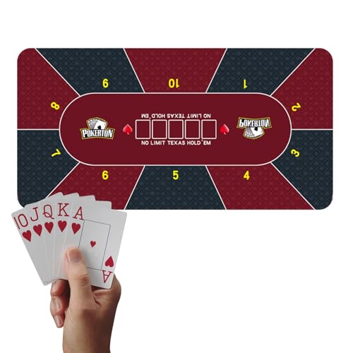 Tischspielmatte – Teppich im Texas Hold'em-Stil, weiche Gummibasis, extra großes Design, robuste Oberfläche für Karteikarten, für Party-Events, Freunde, Spaß Tischspielmatte – Teppich im Texas Hold'em-Stil, weiche Gummibasis, extra großes Design, robuste Oberfläche für Karteikarten, für Party-Events, Freunde, Spaß von Generic