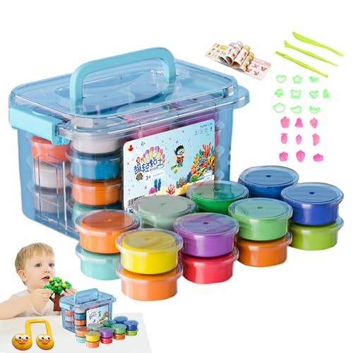 Ton-Set zur Farbmodellierung – Giftiger Modellierton, Spielzeug für Becken und Aufbewahrung, 24 Farben, kreatives Modellierton-Set aus Polymer, Epoxidharz, Grün Ton-Set zur Farbmodellierung – Giftiger Modellierton, Spielzeug für Becken und Aufbewahrung, 24 Farben, kreatives Modellierton-Set aus Polymer, Epoxidharz, Grün von Generic