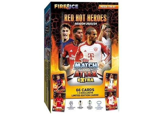 Topps Champions League Match Attax EXTRA 2023/24-1x Mega Tin #1 Fire & Ice Mega Tin Red Hot Heroes von Generic