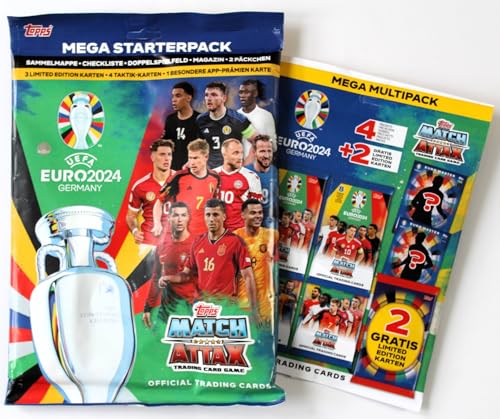 Topps Match Attax Euro 2024 - Mega Starterpack mit Ronaldo + Bellingham + Mega Multipack NEU von Generic