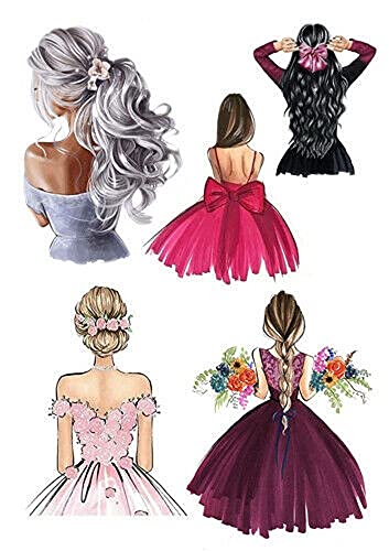 Generic Tortenaufleger mit Motiv 'Mädchen im Kleid und Frau', essbare Bilder (Muster 1), Mehrfarbig, 1 Stück, 20,3 x 27,9 cm, Geburtstag, Geschlechterverrä, Glutenfrei, Vegan, Vegetarisch von Generic