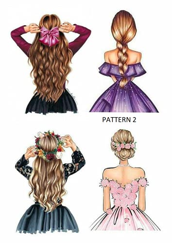 Tortenaufleger mit Motiv "Mädchen im Kleid und Frau und Mama", essbare Bilder (Muster 2) von Generic