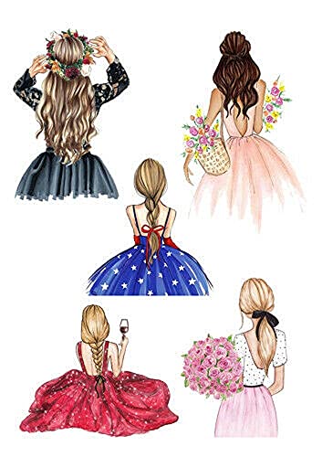 Tortenaufleger mit Motiv "Mädchen im Kleid und Frau und Mama", essbare Bilder (Muster 6) von Generic