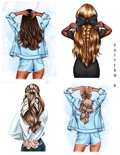 Generic Tortenaufleger mit Motiv 'Mädchen im Kleid und Frau und Mama', essbare Bilder (Muster 8), Mehrfarbig, Geschlechterverrä, 1 Stück, 20,3 cm x 27,9 cm, Geburtstag von Generic