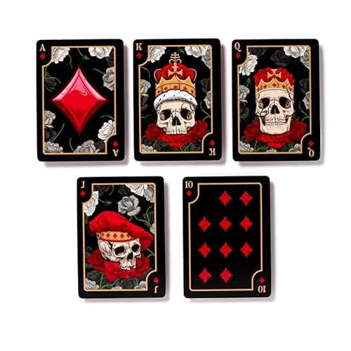 Totenkopf Rosen Skull Totenschädel Gothic Standard Spielkarten Skat Karten Deckkartenspiel von Generic