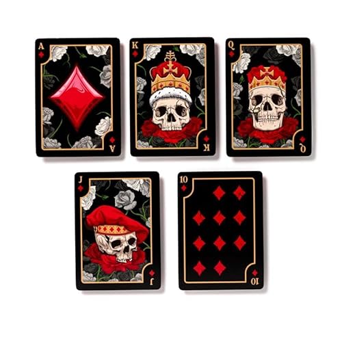 Totenkopf Rosen Skull Totenschädel Gothic Standard Spielkarten Skat Karten Deckkartenspiel von Generic