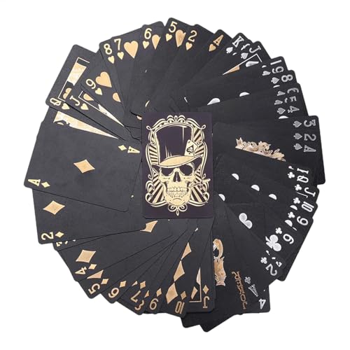 ​Totenkopf-Themen Pokerkarten – Robustes PVC Kartenspiel mit Schädel-Design | Flexibles und wasserfestes Deck mit praktischer Aufbewahrungsbox, Texas Hold'em, Go Fish und andere Kartenspiele von Generic