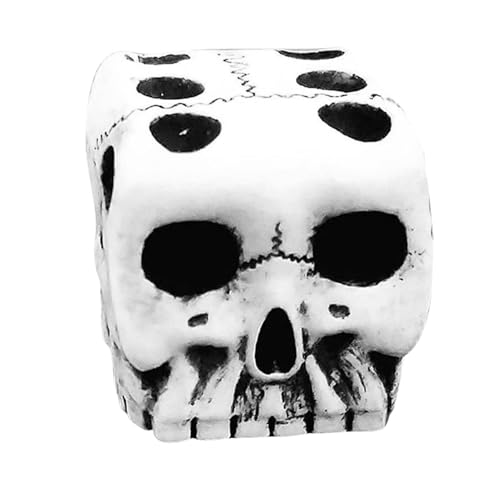 Totenkopfwürfel – Resin-Würfel, Gruselwürfel, Totenkopf-Spielfigur | 6-seitiger Skelettwürfel mit detailliertem Totenkopf-Motiv, gruselige Tischdeko für Bars Restaurants, Halloween-Nacht, Spieltisch von Generic