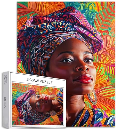 Traditionelle afrikanische Frau, Portrait, 1000-teiliges Puzzle für Erwachsene, traditionelles Kostüm, Kunst, Puzzle, anspruchsvolle Familienaktivitäten, buntes Bastelpuzzle für Heimdekoration Traditionelle afrikanische Frau, Portrait, 1000-teiliges Puzzle für Erwachsene, traditionelles Kostüm, Kunst, Puzzle, anspruchsvolle Familienaktivitäten, buntes Bastelpuzzle für Heimdekoration von Generic