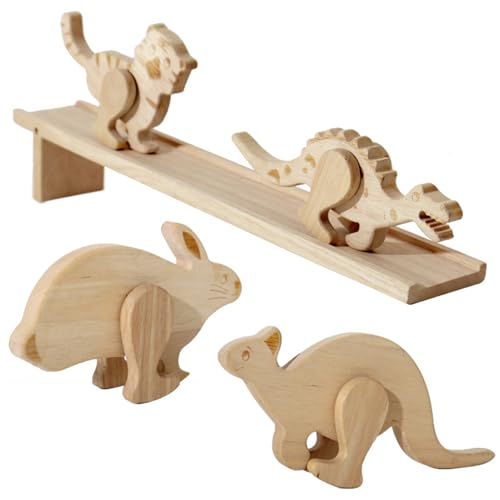 Trägheitstiere, Set von 5 Rampen Holztier Walking Toys | Kultivieren Sie die Beobachtungskonzentration blockiert Spielzeug für Kinder über DREI Jahre alt Trägheitstiere, Set von 5 Rampen Holztier Walking Toys | Kultivieren Sie die Beobachtungskonzentration blockiert Spielzeug für Kinder über DREI Jahre alt von Generic
